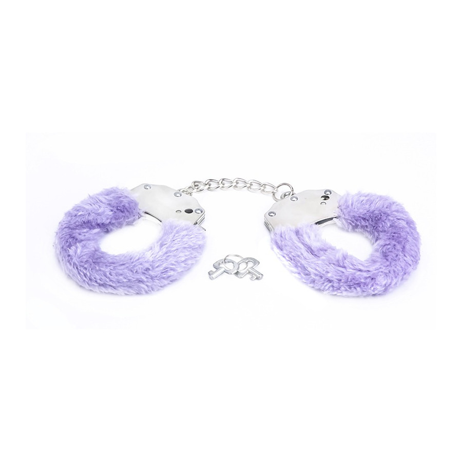 Метални лисици со виолетово крзно Purple Furry Cuffs